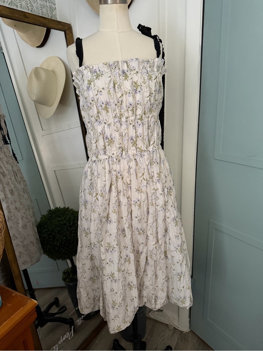 H&M x Brock Collection Lyocell-blend Dress XL Floral Midi Sundress - Picture 8 of 9